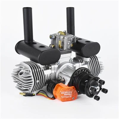 Motor de gasolina de dos cilindros y 40 cc con arranque eléctrico